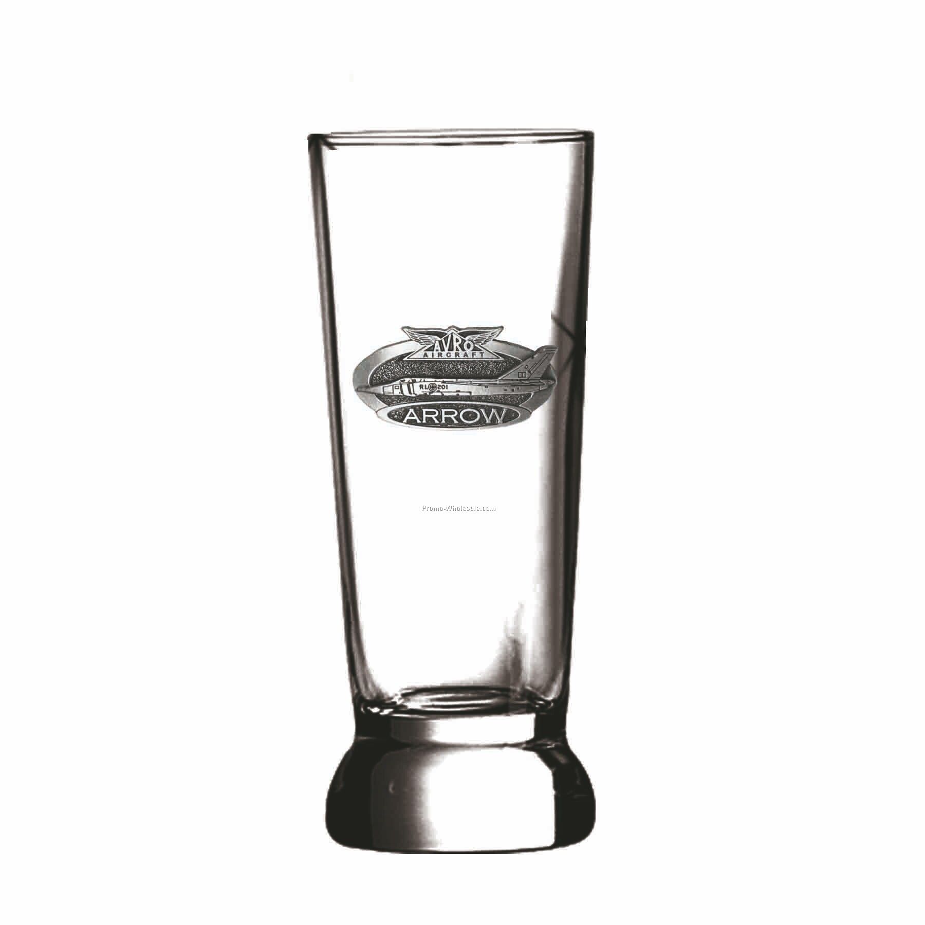 2-1/2 Oz. Tall Optical Crystal Shooter Glass (Pewter Emblem)