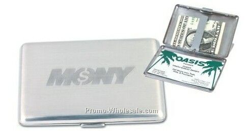 2-1/2"x3-1/8"x3/8" Westlake Concealed Money Clip/Card Case W/ Pouch