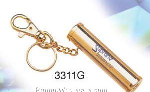 2-1/2"x5/8" Gold Plated Kaleidoscope W/ Keychain (Engraved)