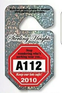 2-3/4"x4-3/4" Octagon Hang Tag Parking Permit (.035" Chrome)