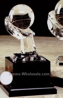 2-3/8" Optical Crystal World Globe Award On Hand
