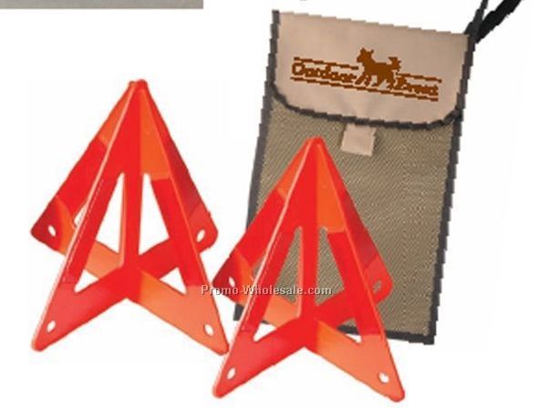 2 Teepee Reflective Roadside Triangle Set W/ Mesh Bag