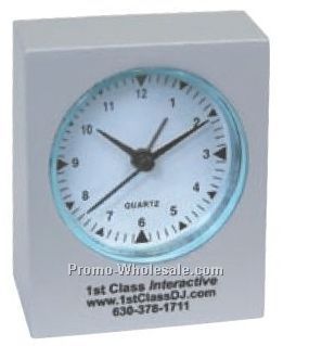 2"x2-1/4"x1" Cast Aluminum Mini Desk Alarm Clock