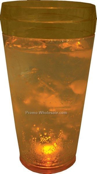 20 Oz. Yellow Light Up Pint Glass W/ 5 LED Lights