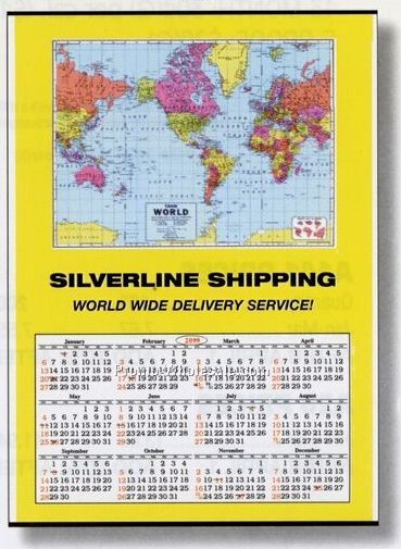 28"x40" Jumbo World Map Wall Calendar (Pricing 8/01-10/31 2009)