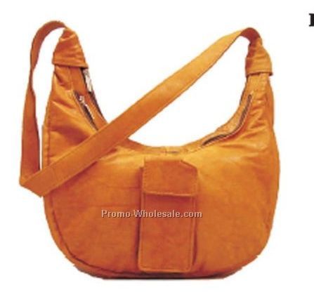 29cmx18cmx20cm Ladies Medium Brown 3 Section Hobo Bag