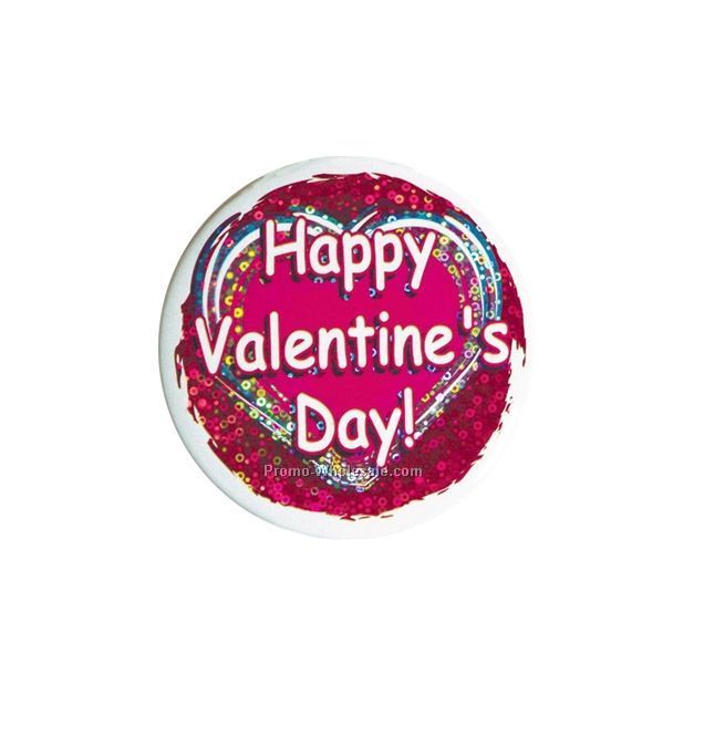 3-1/2" Happy Valentine's Day Button