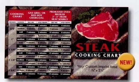 3-1/2"x6" Steak Cooking Chart Mega-mags