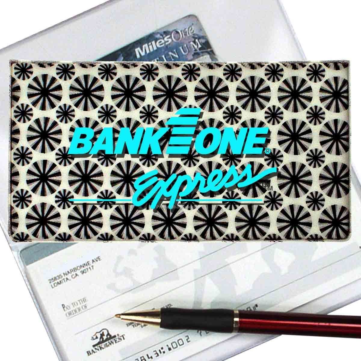 3-3/8"x6-3/8" 3d Lenticular Checkbook Cover - Stock / Stars - White