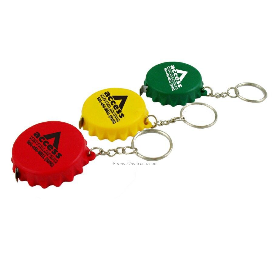 3' Bottle Tape Measure W/Key Chain