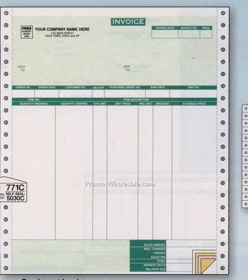 3 Part Parchment Invoice W/ 7 Columns (Classic Accounting)