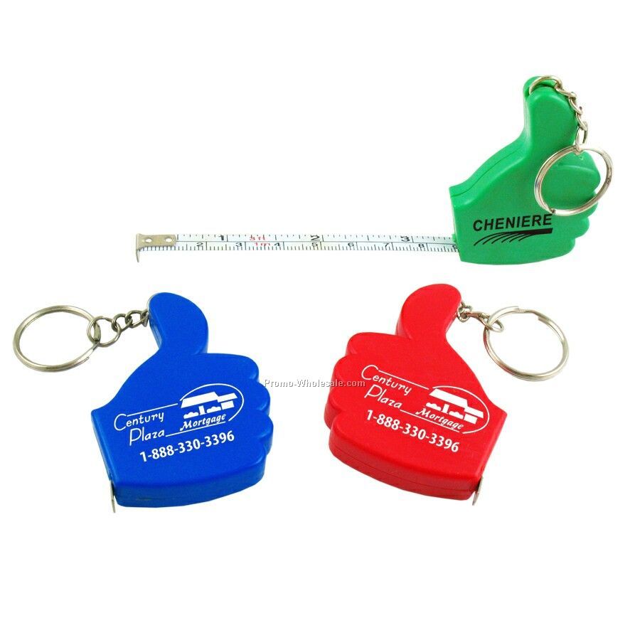 3' Thumbs Tape Measure W/Key Chain