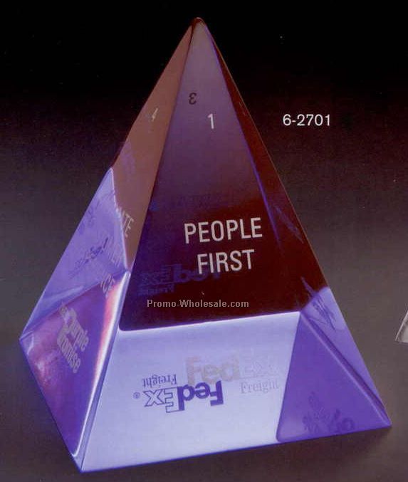 3"x4"x3" Tinted Acrylic 4-sided Pyramid Award