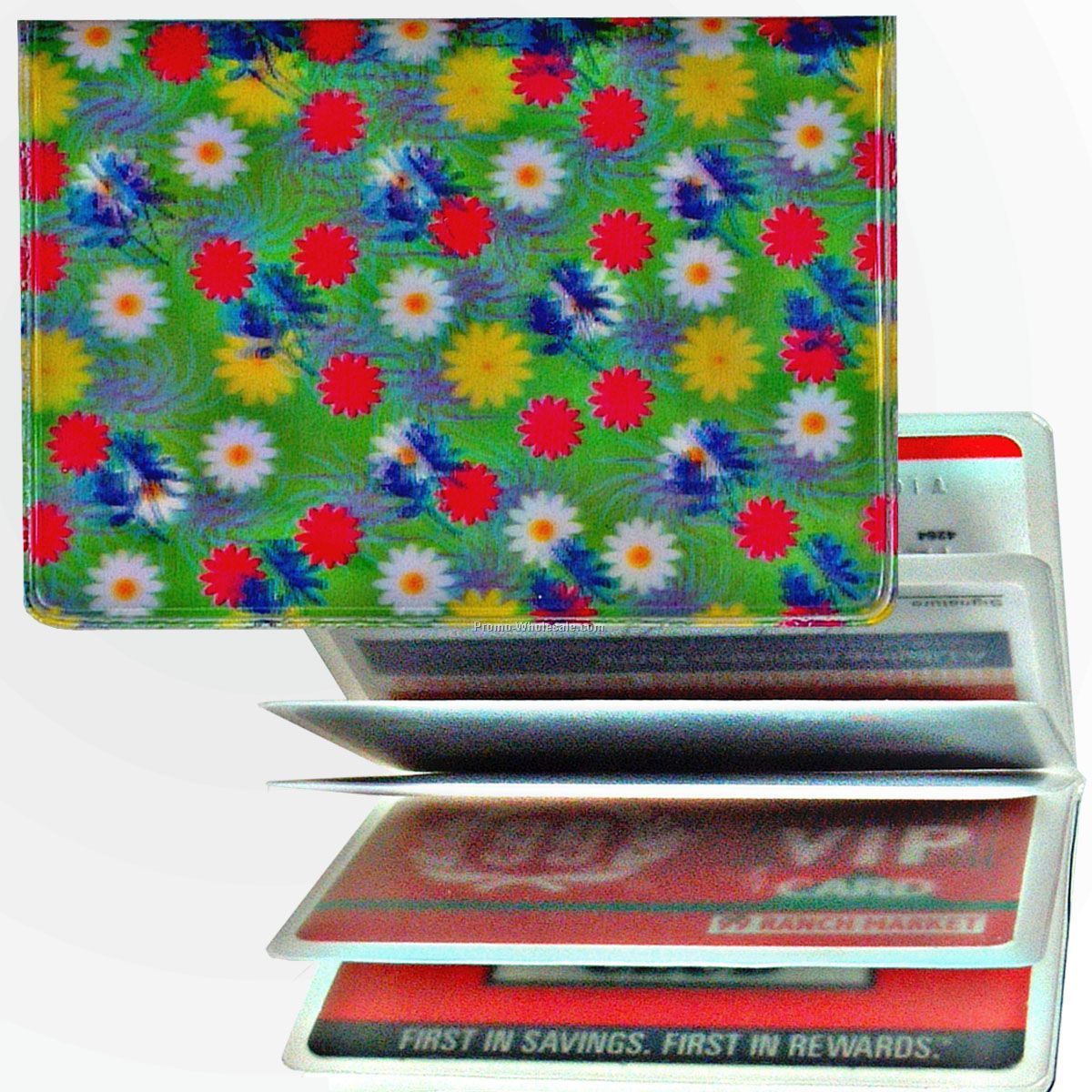 3d Lenticular Id / Credit Card Holder - Stock / Daisies