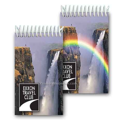 3d Lenticular Mini Notebook; Stock; Waterfall; Imprinted