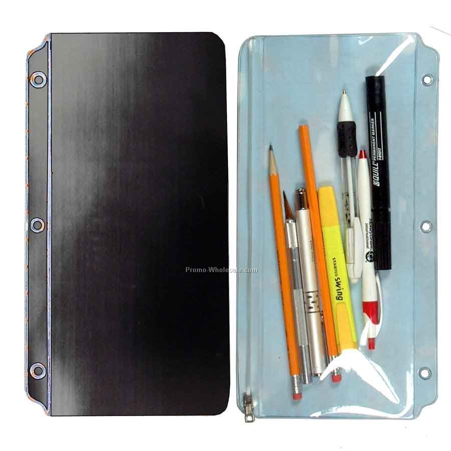 3d Lenticular Pencil Pouch - Stock / Black Gray White