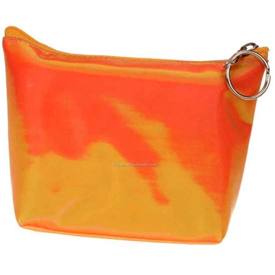3d Lenticular Purse With Key Ring - Pavia - Stock / Orange & Yellow