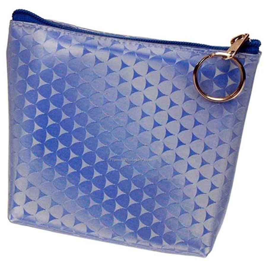 3d Lenticular Purse With Key Ring - Pavia - Stock / Silver Purple Pattern