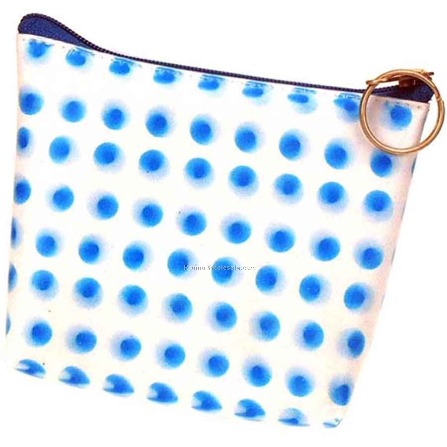 3d Lenticular Purse With Key Ring - Pavia - Stock / White Blue Accents