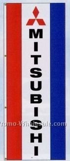 3'x8' Stock Double Face Dealer Rotator Logo Flags - Mitsubishi