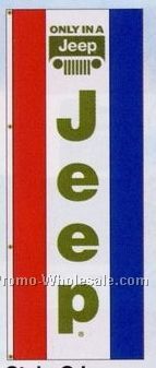 3'x8' Stock Double Face Dealer Rotator Logo Flags - Only In A Jeep