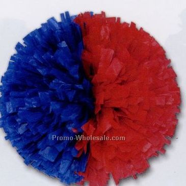 4" Vinyl Show Pom Poms - 2 Colors Side-by-side