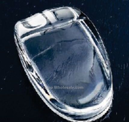 4-3/8"x2-7/8"x1-1/8" Optical Crystal Glass Mouse Paperweight