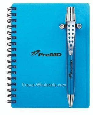 4-3/8"x6" Calypso Pen Combo W/ Double Spiral Bound Notebook