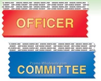 4"x1-5/8" Horizontal Stock Ribbon With Tape (Executive Committee)