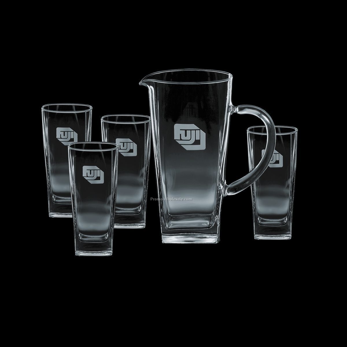 43 Oz. Sterling Pitcher & 4 Hiball Glasses