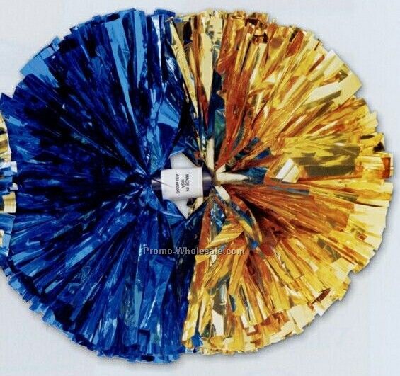 5" Metallic Show Pom Poms - 2 Color Contrasting Ends