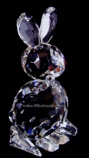 5-1/8" Optic Crystal Larger Bunny Figurine