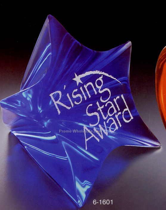 5"x4-1/8"x4-1/2" Acrylic Tinted Elongated Star Award
