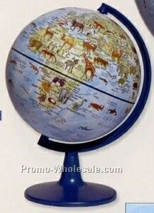 6" Childrens Animal Globes W/56 Page Encyclopedia