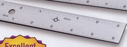 6" Straight Edge Ruler W/ Center Finding Back