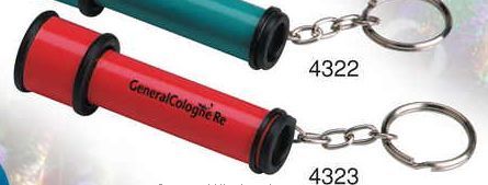 7/8"x3" Red Rotating Chamber Kaleidoscope W/ Key Ring (Screened)