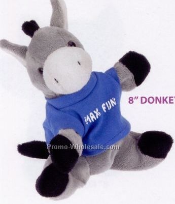 8" Laying Donkey Beanie Animal