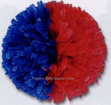 8" Vinyl Show Pom Poms - 2 Colors Side-by-side