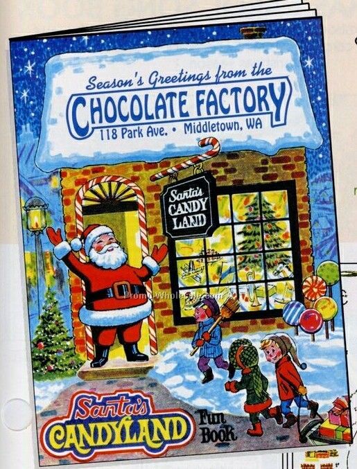 8"x10-5/8" 16 Page Coloring & Fun Book (Santa's Candyland)