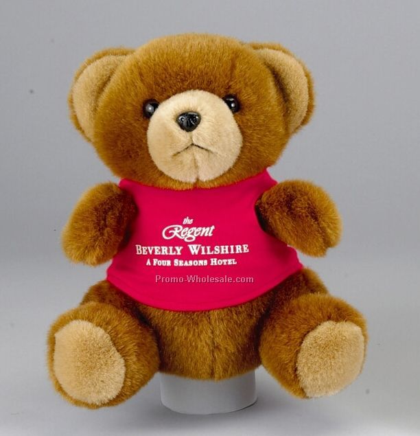 9" Brown Bear Hand Puppet W/ Shirt
