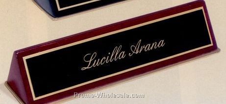 9-1/2"x2-1/2"x2" Airflyte Rosewood Piano Finish Nameplate