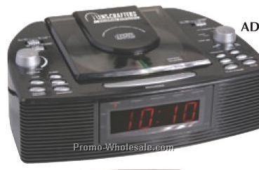 9-3/4"x3"x7" Stereo CD Alarm Clock Radio