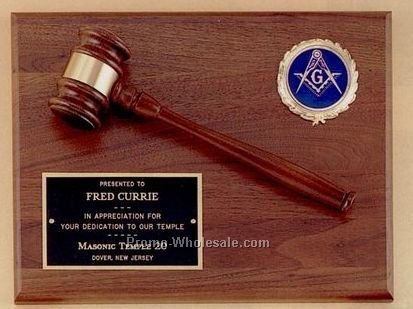 9"x12" Parliament Gavel Plaque With Victory 2" Activity Insert