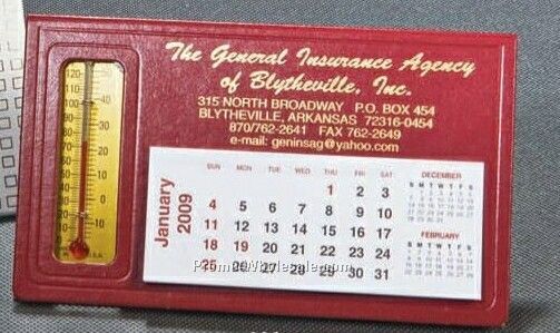 Bentley Desk Calendar W/ Glass Thermometer