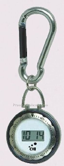 Black Carabiner Clip Watch