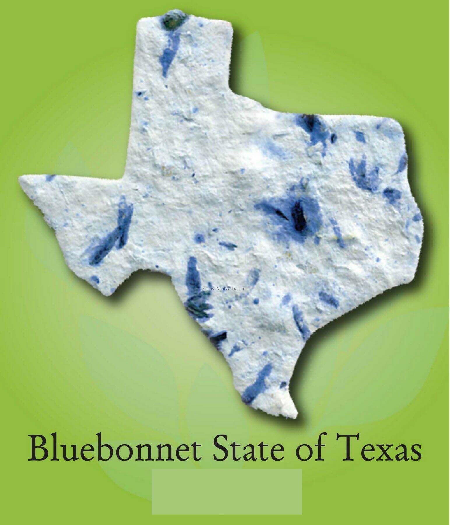 Bluebonnet State Of Texas Ornament W/ Embedded Seed