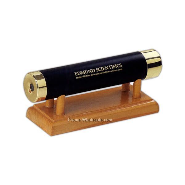 Brass Kaleidoscope With Wooden Stand