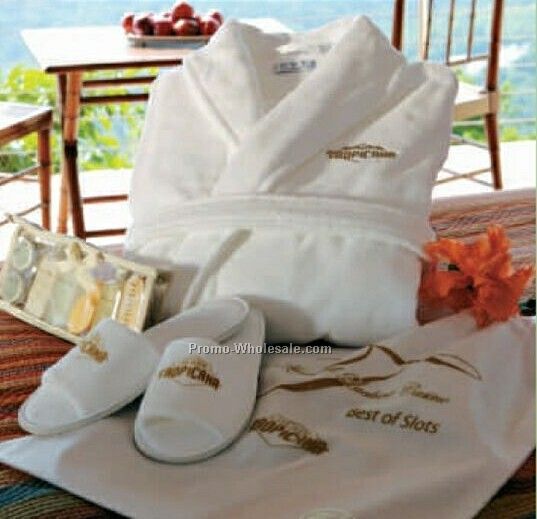 Cabana Bay Velour Robe, Slippers And Travel Gift Set