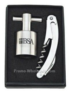 Corkscrew & Wine Stopper Set