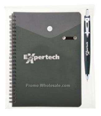 Cosmopolitan Pen Combo In Envelope W/ Retro Spiral Bound Notebook